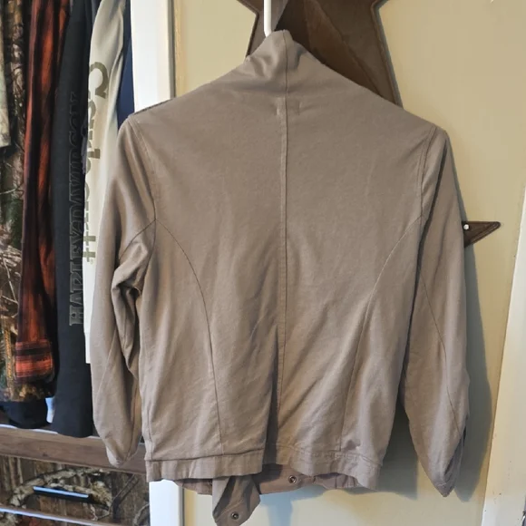 J. Crew Women's Taupe Asymmetric Bomber Jacket - Picture 3 of 4